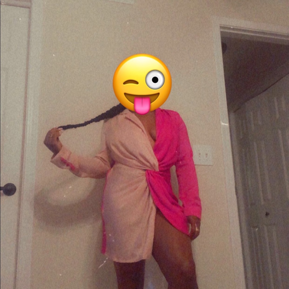 Stylish two tone mini dress sz0